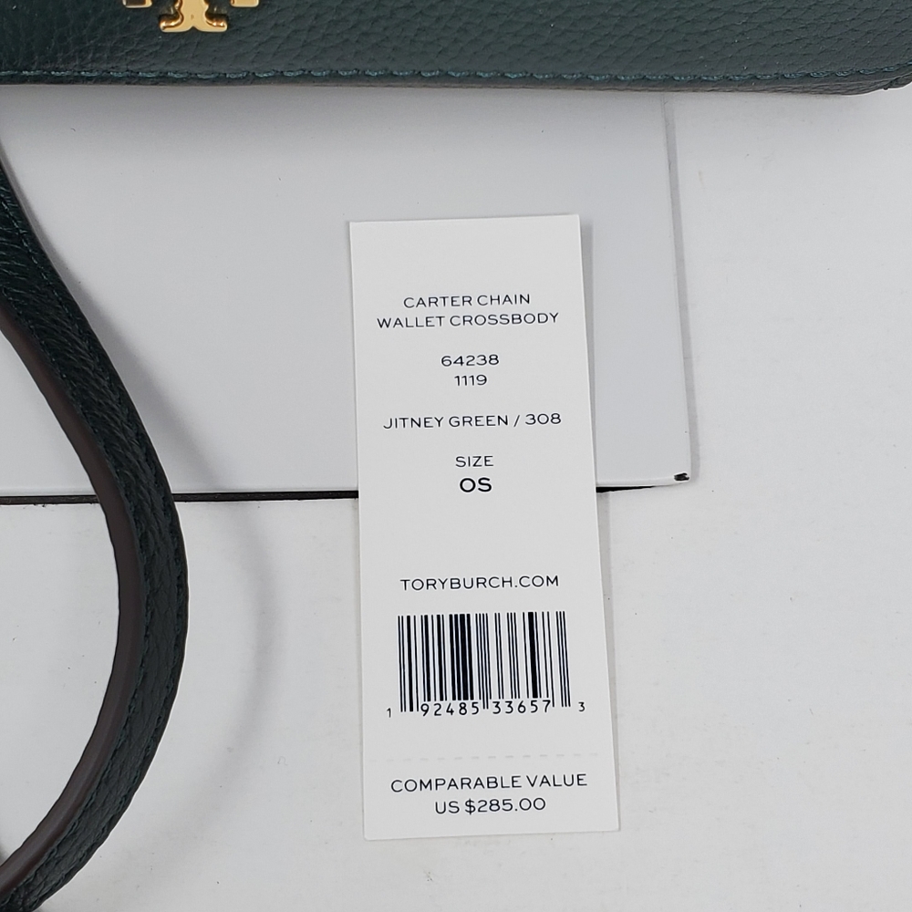 💯 Auth Tory Burch Carter Chain Wallet Crossbody - Picture 7 of 8